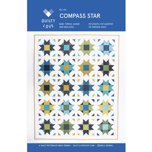 🪡 Compass Star Quilt Pattern – Quilty Love by Emily Dennis