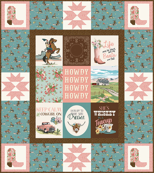 Cowgirl On Quilt Kit – PREORDER Cowgirl Fabric Collection | Echo Park for Riley Blake Designs