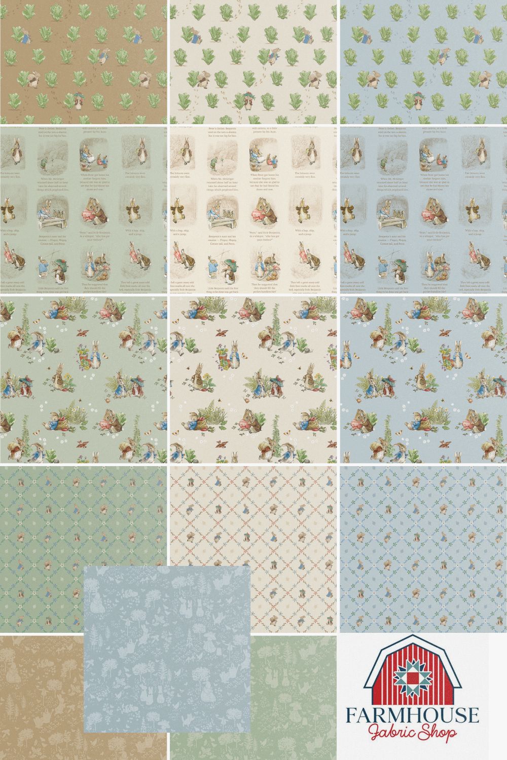 Peter Rabbit™ & Benjamin Bunny™ 5” Stacker – 42 Precut Squares – Riley Blake Designs