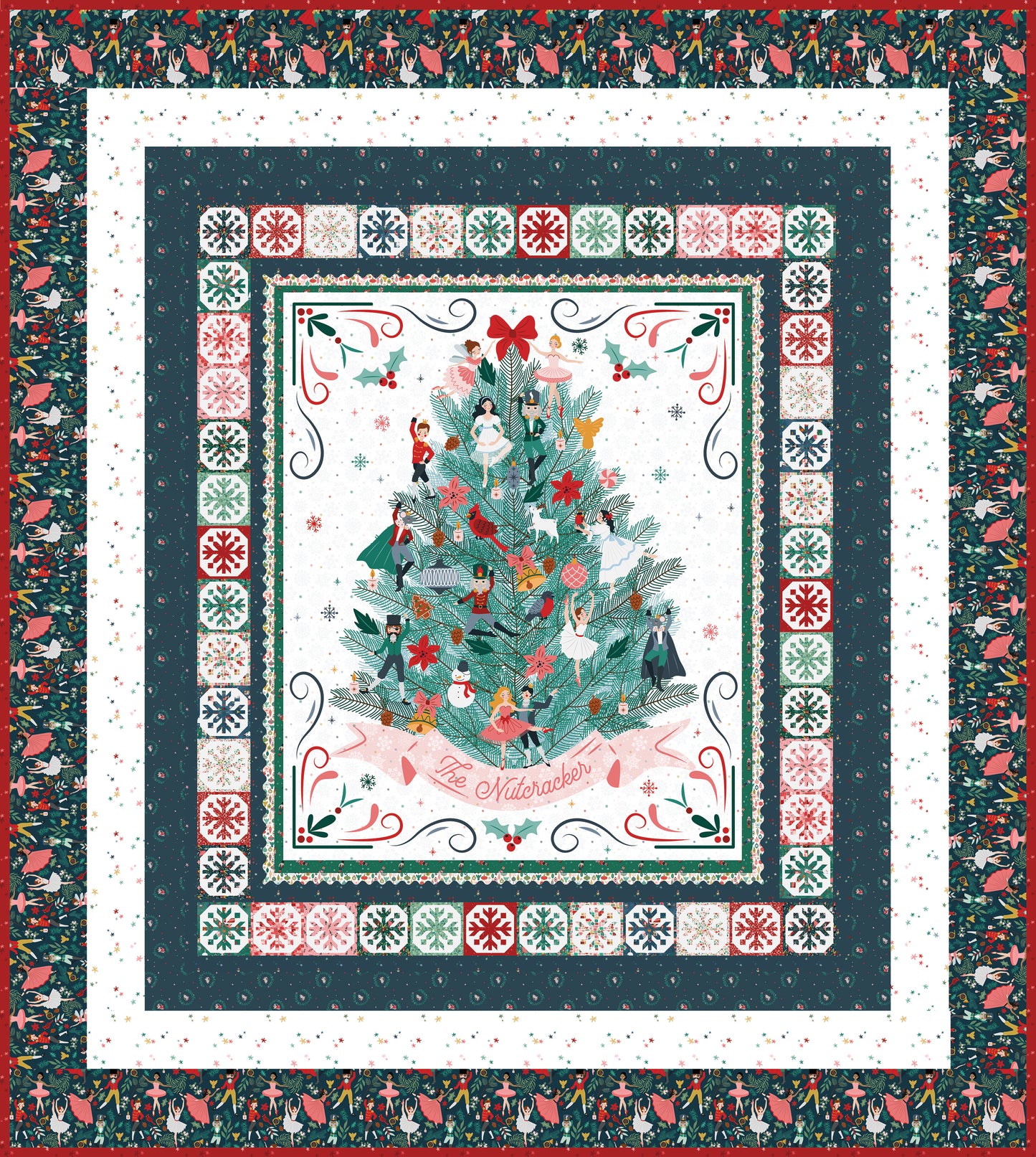 Nutcracker Christmas Panel Quilt Kit Blue Version– Jennifer Long – Preorder (May 2026)