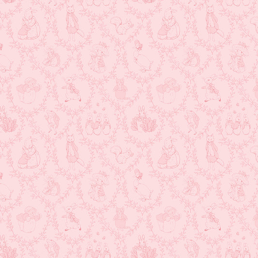 Peter Rabbit™ & Friends Flannel – Pink | Riley Blake Designs
