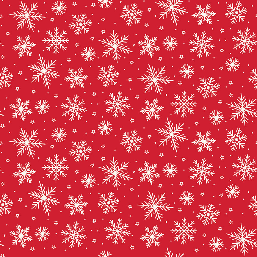 North Pole Flannel Backing Set Tomato 5 1/2 Yards