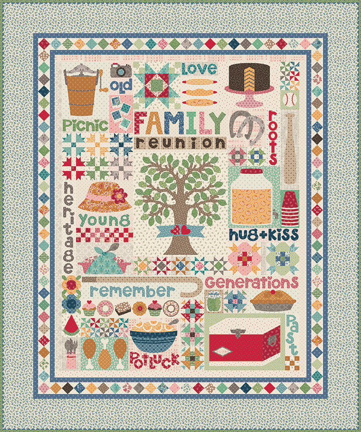 Family Reunion Sew Along Quilt Kit – Lori Holt – Includes Sew Simple Shapes – Riley Blake – February 2027 Sew Along – December 2026 Preorder – 50% Deposit