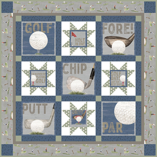 Greens & Fairways Golfing Panel Quilt Kit – 50% Deposit January 2027 Preorder - Tara Reed Riley Blake Designs