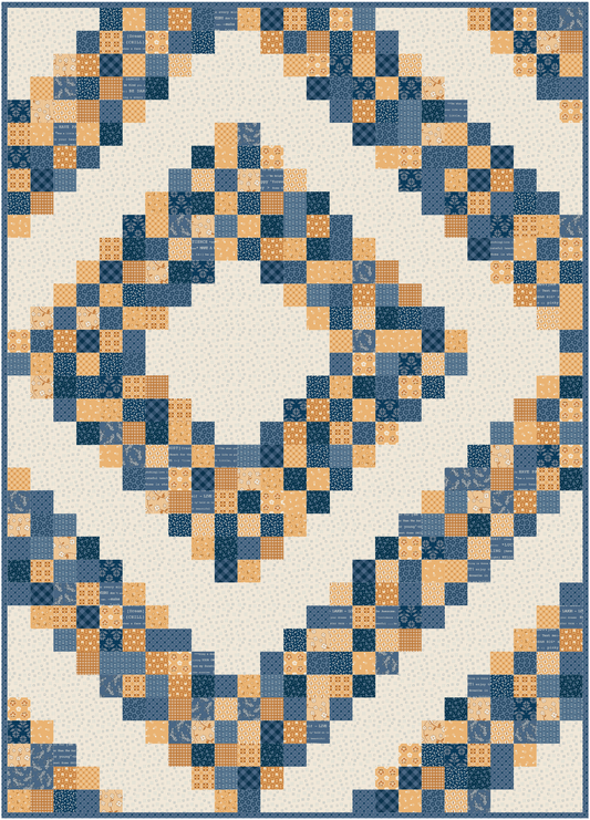 Grandpa's Barn Quilt Kit (Throw Size 50" x 70") - Denim & Daisy by Lori Holt - 50% Deposit July 2026 Preorder
