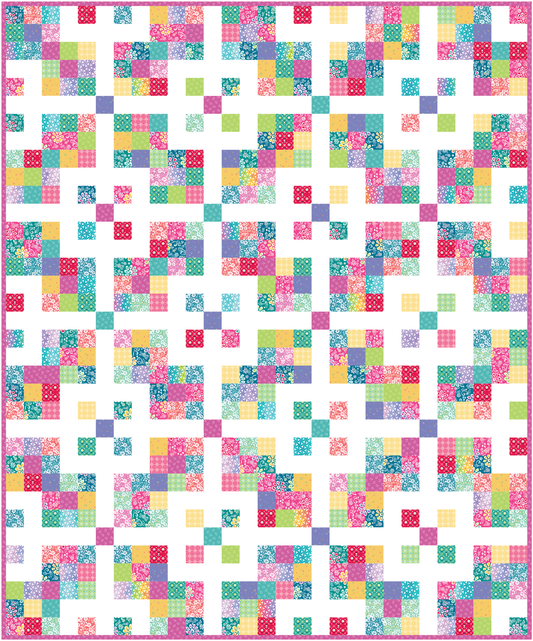 Grid Pop Quilt Kit Featuring Chasing Rainbows by Leslie Ryan – Throw Size (58" x 70") – 50% Deposit July 2026Preorder
