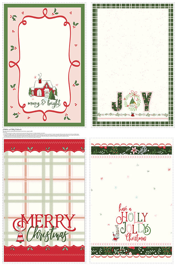 Mistletoe and Holly Tea Towel Panel | Beverly McCullough for Riley Blake Designs – Holiday Home Décor (35½" x 54")