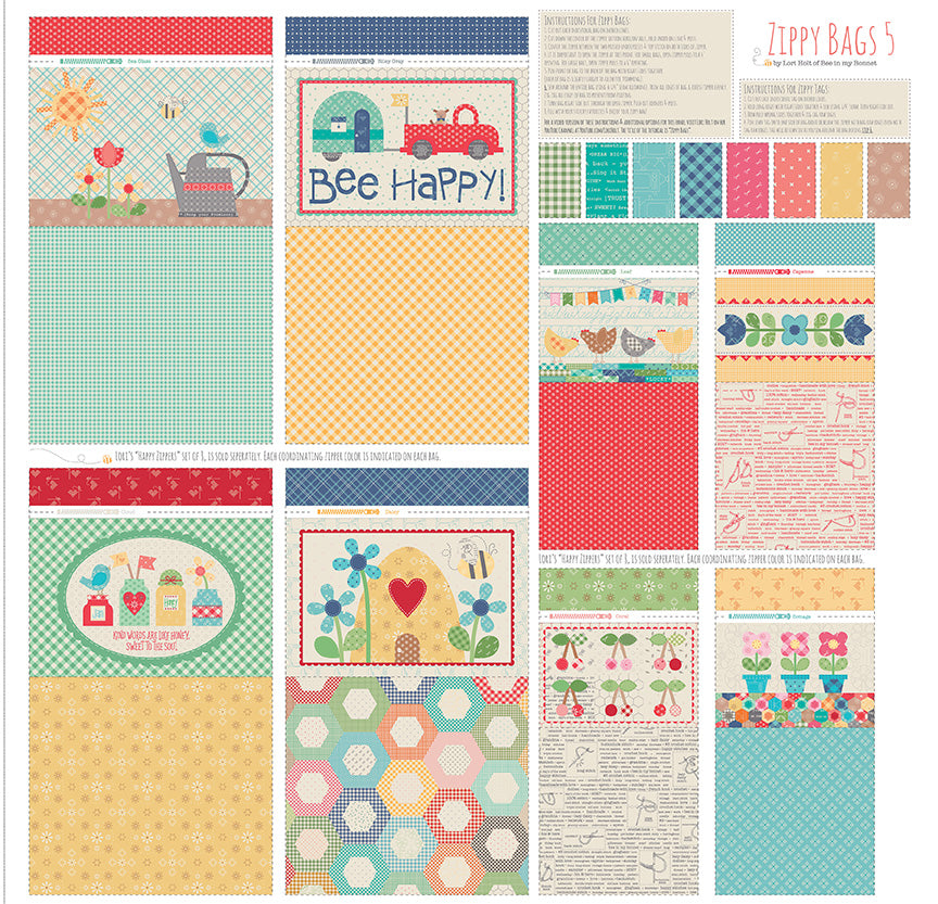 Chunky Thread Zippy Bag Panel & Happy Zippers Bundle | Lori Holt | 50% Deposit Preorder | April 2027