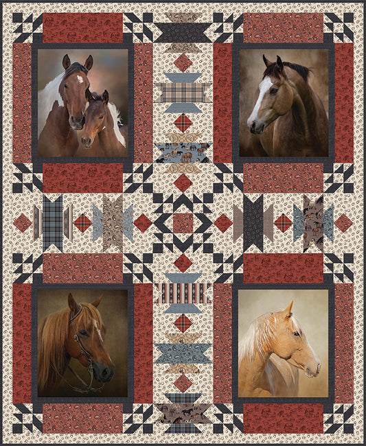 Happy Trails Panel Quilt Kit – Horseshoe Creek – Riley Blake Designs – December 2026 Preorder – 50% Deposit