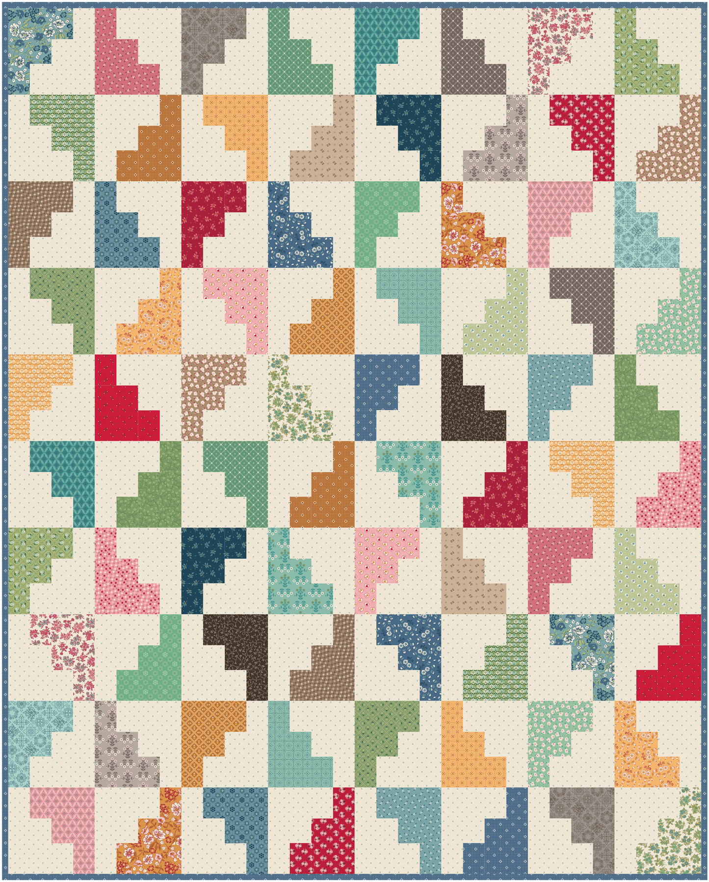 Hello March Throw Quilt Kit Featuring Family Reunion by Lori Holt - 50% Deposit December 2026 Preorder