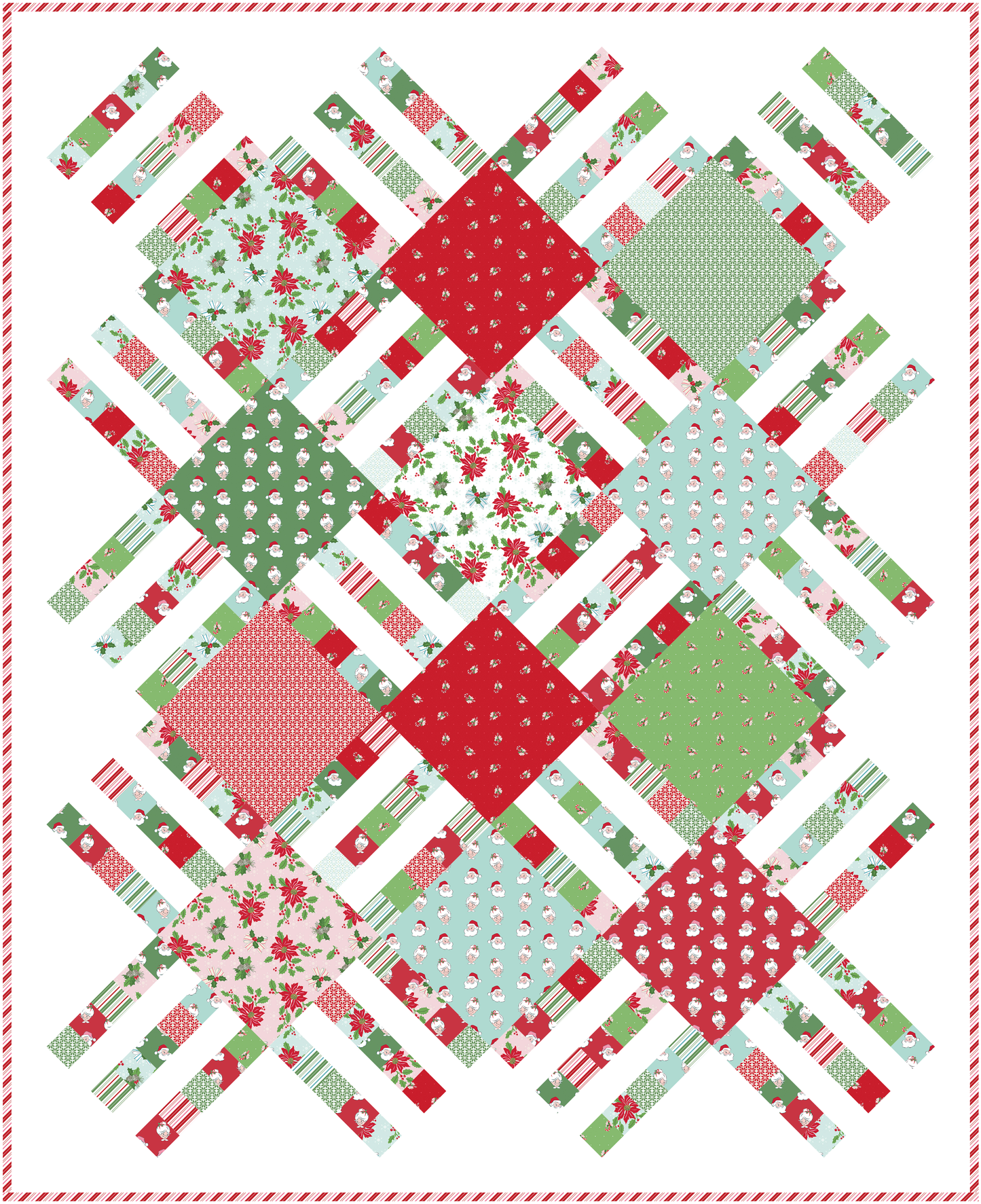 Home Awaits Large Lap Quilt Kit Featuring Claus &amp; Co by Melissa Mortenson