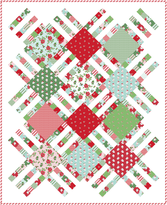 Home Awaits Large Lap Quilt Kit Featuring Claus &amp; Co by Melissa Mortenson
