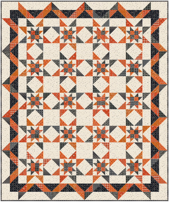 Hometown Stars Quilt Kit – Full 80" x 96" | Pumpkin & Licorice by Lori Holt | Busy Hands Quilts | 50% Deposit Preorder | March 2027