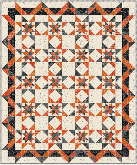 Hometown Stars Quilt Kit – Full 80" x 96" | Pumpkin & Licorice by Lori Holt | Busy Hands Quilts | 50% Deposit Preorder | March 2027