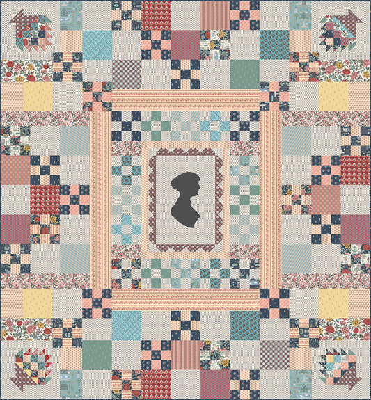 Emma Quilt Kit – KT-16530 – Riley Blake Designs – 75" x 81" – Jane Austen Collection – Keepsake Box