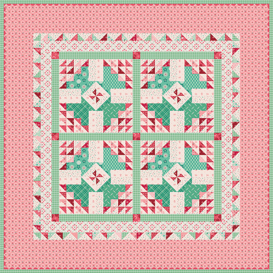 Preorder – Berry Baskets Table Topper Kit (36” x 36”) by Lori Holt – Berry & Sage Collection