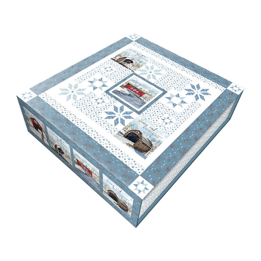 Snowflakes Over Covered Bridges Quilt Kit – Covered Bridges in Winter (Preorder, August 2026)