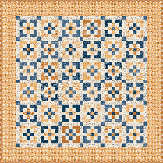 Charmed Table Topper Quilt Kit – Denim & Daisy by Lori Holt | Preorder