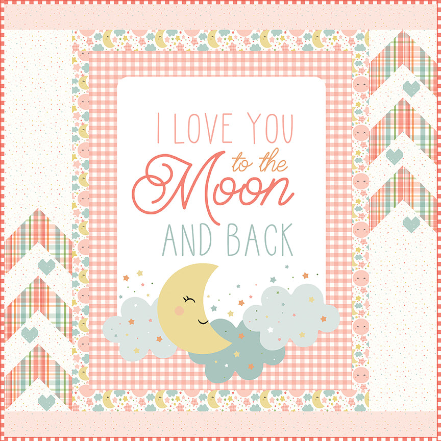 Love You to the Moon Coral Panel Quilt Kit – Flannel Quilt Kit | September 2026 Preorder