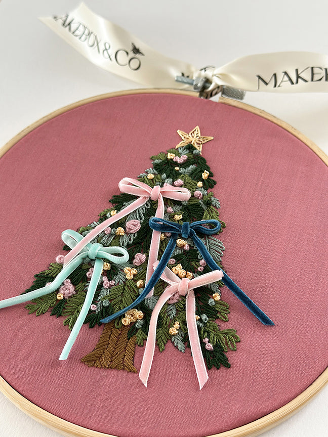 MakeBox & Co. Bow Christmas Tree Embroidery Kit – 50% Deposit September 2026 Preorder