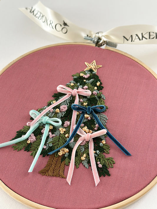 MakeBox & Co. Bow Christmas Tree Embroidery Kit – 50% Deposit September 2026 Preorder