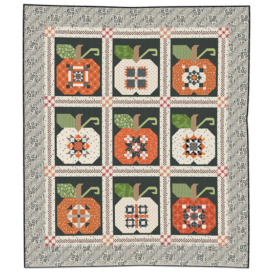 Autumn Pumpkin Seeds Machine Embroidery Quilt USB + Fabric Kit Bundle | 50% Deposit Preorder | April 2027 | Lori Holt Pumpkin & Licorice