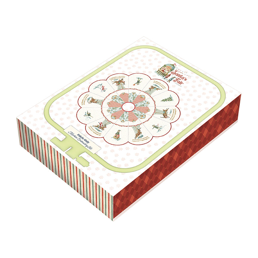 Santa’s Fair Machine Embroidery Tree Skirt Bundle – USB + Complete Fabric Kit | Lisa Audit | 50% Deposit Preorder | May 2027