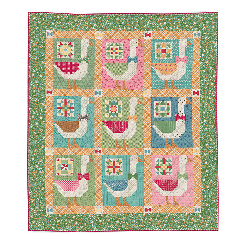 Nine Geese-A-Laying Machine Embroidery Quilt Bundle – Home Town Holiday 2 by Lori Holt | Fabric Kit + USB | 50% Deposit Preorder | July 2027
