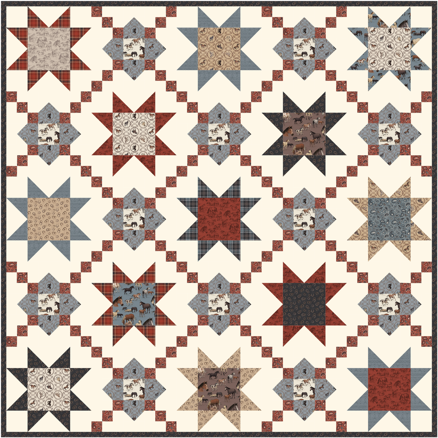 Legacy Quilt Kit (80" x 80") featuring Horseshoe Creek by RBD Designers - 50% Deposit December 2026 Preorder