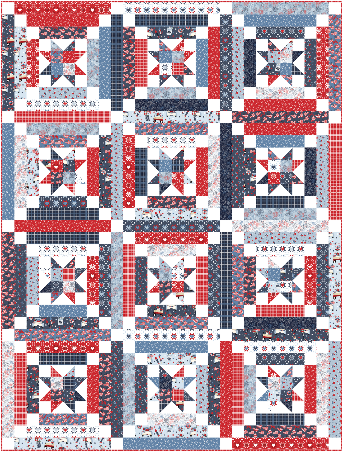 Limelight Throw Quilt Kit 56" x 74" – Hooray for the USA by Dani Mogstad for Riley Blake Designs -  50% Deposit Preorder – February 2027