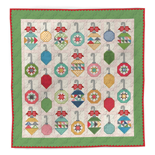 Preorder — Lori Holt “Decorating the Tree” Machine Embroidery Bundle (USB + Fabric-Only Quilt Kit) — Baked With Love — Arriving August 2026