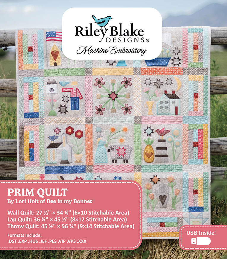 Prim Quilt In-the-Hoop Machine Embroidery | Lori Holt
