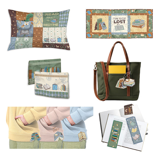 Stitch Your Book Nook USB + 10" Stacker Bundle | Riley Blake Embroidery Set | Faraway Kingdom Fabric