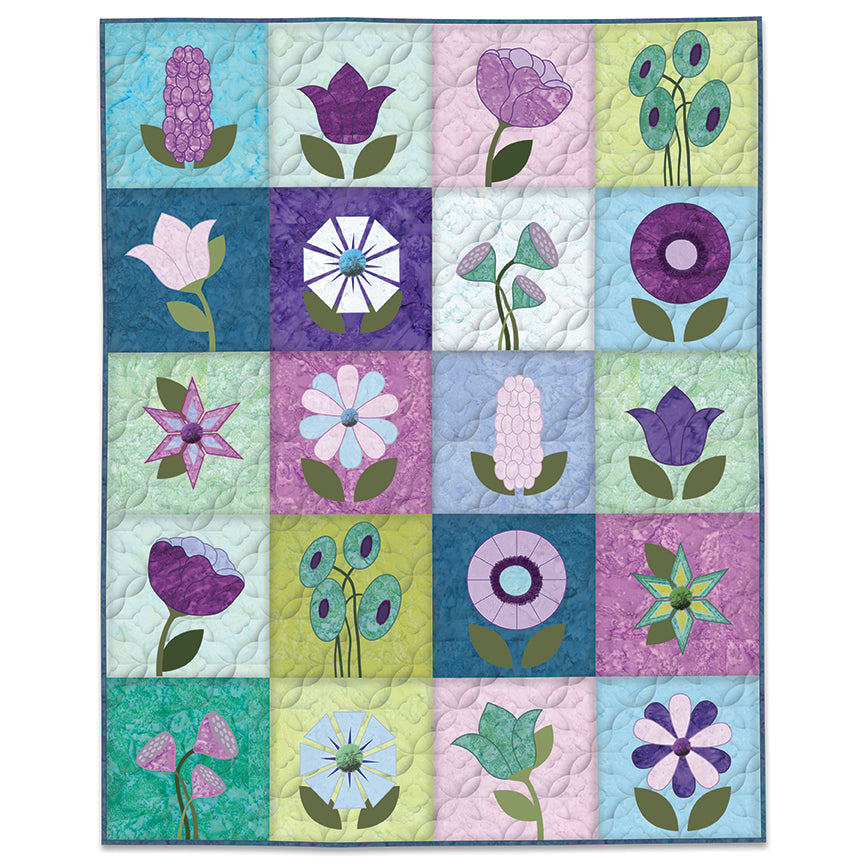 Stitch Your Flower Garden Machine Embroidery Quilt USB &; Hand-Dyes Stacker Bundle