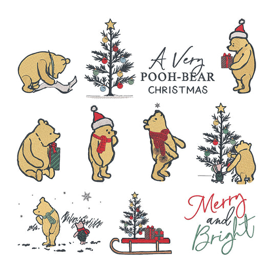 Winnie-the-Pooh Christmas Machine Embroidery Asset Pack – USB | 50% Deposit Preorder | October 2026