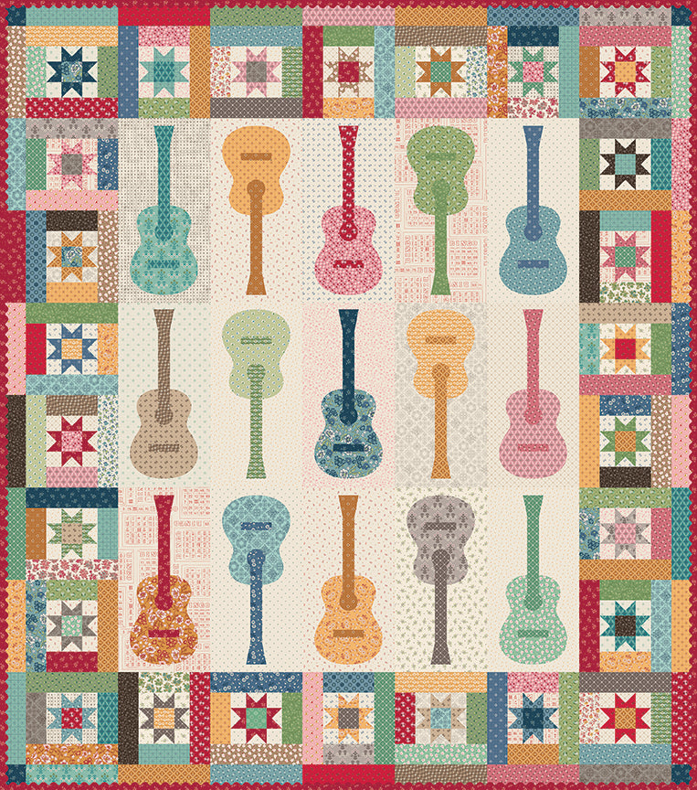 Lori Holt Singing Under the Stars Quilt Kit – Appliqué Quilt Kit – Sew Simple Shapes Included – Family Reunion Collection – December 2026 Preorder – 50% Deposit