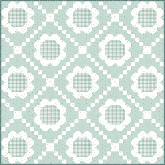 Daisy Mae Quilt Kit – Mist Colorway – Bees and Blossoms by Lindsey Weight – Primrose Cottage Quilts – 60" x 60" – November 2026 Preorder – 50% Deposit