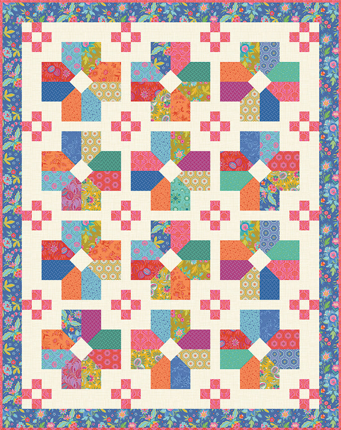 Extrovert Quilt Kit – Straight Setting (42" x 53") – Kipling Gardens – PREORDER June 2026