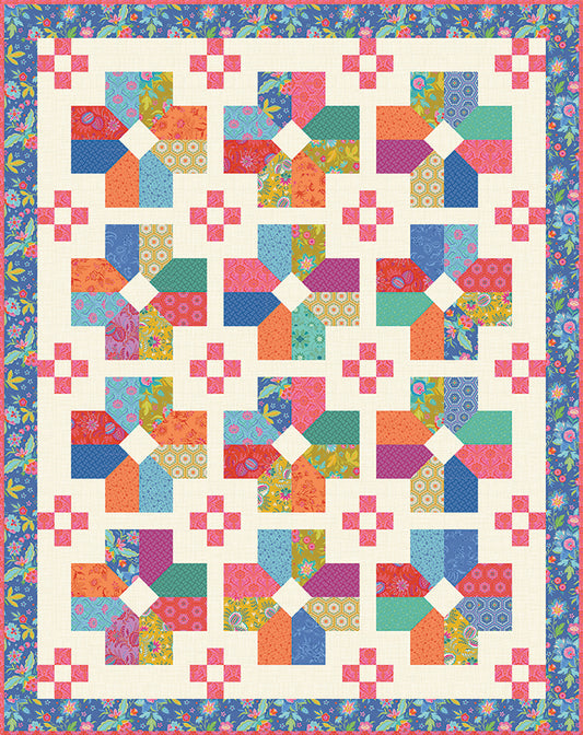 Extrovert Quilt Kit – Straight Setting (42" x 53") – Kipling Gardens – PREORDER June 2026