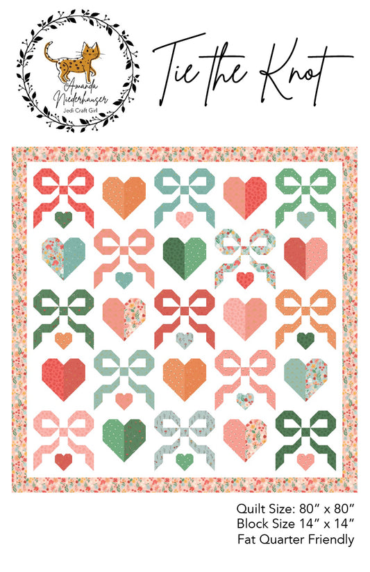 Tie the Knot Quilt Pattern by Jedi Craft Girl | Hearts & Bows Quilt