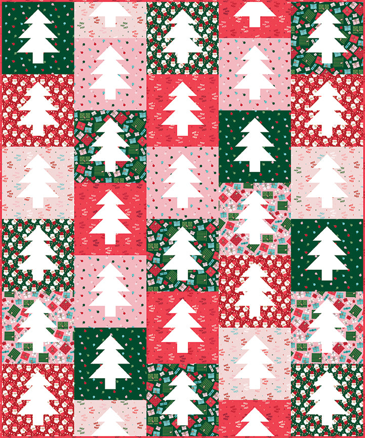 Polar Pines Quilt Kit – Tinsel & Twinkle Flannel | 50" x 60" | A Bright Corner | 50% Deposit Preorder | June 2027