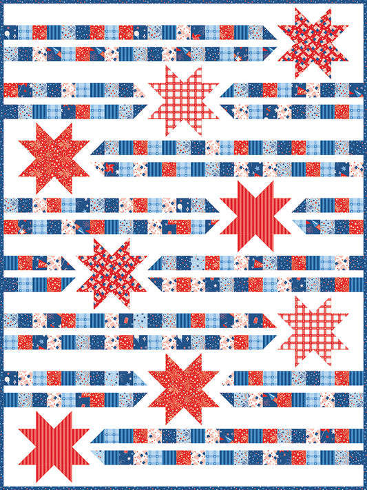 Star Trails Quilt Kit – Firecracker by My Mind’s Eye | 50" x 67" Quilt Kit
