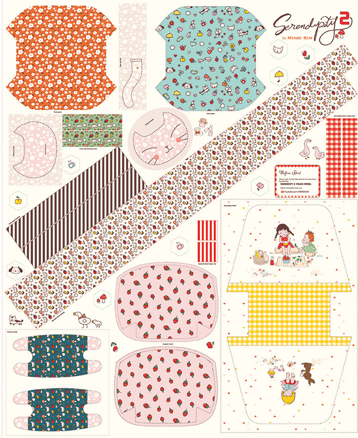 Serendipity 2 Zipper Pouch Panel – Make 3 Pouches | Minki Kim | Riley Blake | Preorder Feb 2026