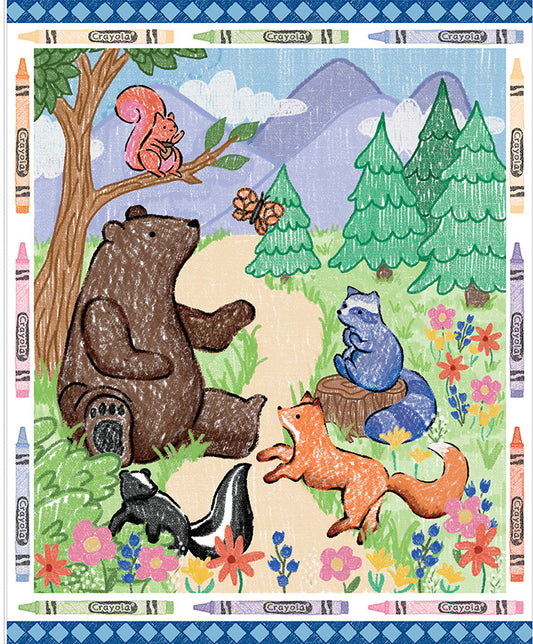 Colorful Critters Forest Friends Panel – Crayola Woodland Animal Panel (Preorder)