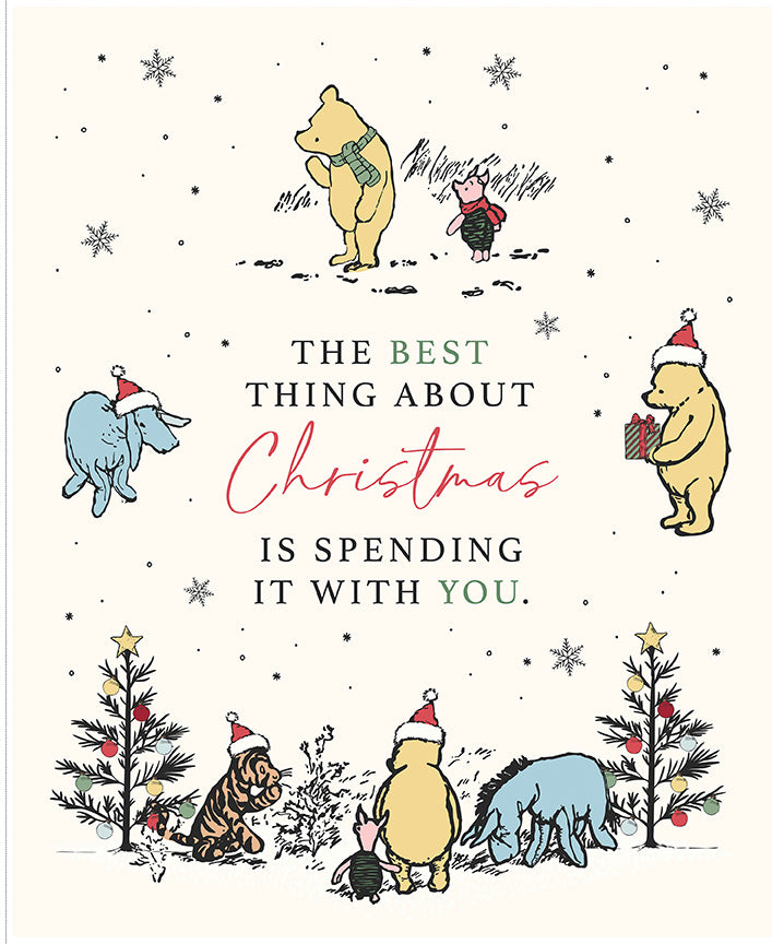 Echo Park Paper Co. Winnie-the-Pooh Christmas 35 1/2" x 43 1/2" Christmas With You Panel – 50% Deposit June 2027 Preorder