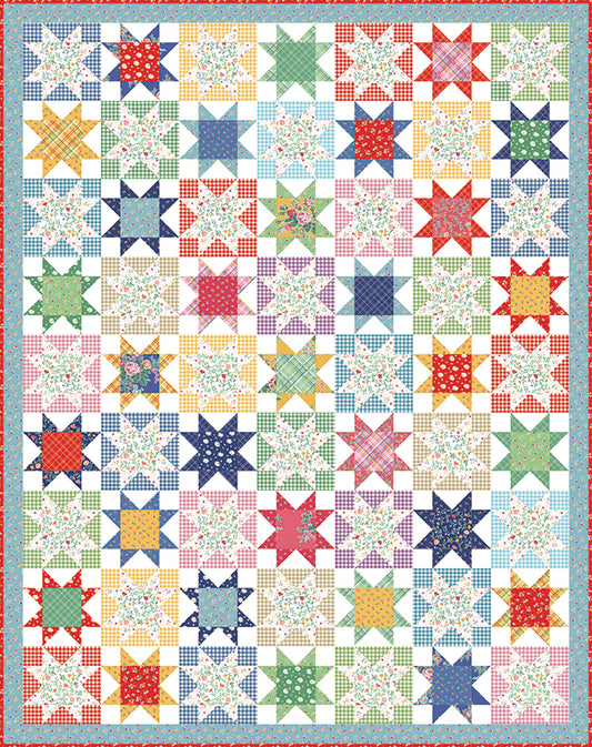 Grandma’s Attic Quilt Kit – American Jane for Riley Blake – 5" Stacker Friendly – Sawtooth Star Quilt – 60" x 76" – Simple Pleasures Fabric