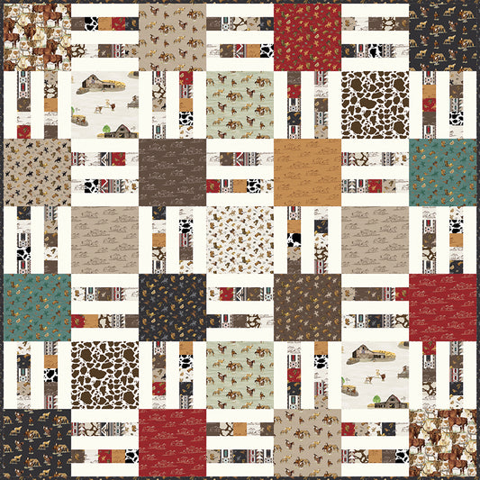 Picket Fence Quilt Kit – 67" x 67" Square Throw – Homestead – September 2026 – 50% Preorder