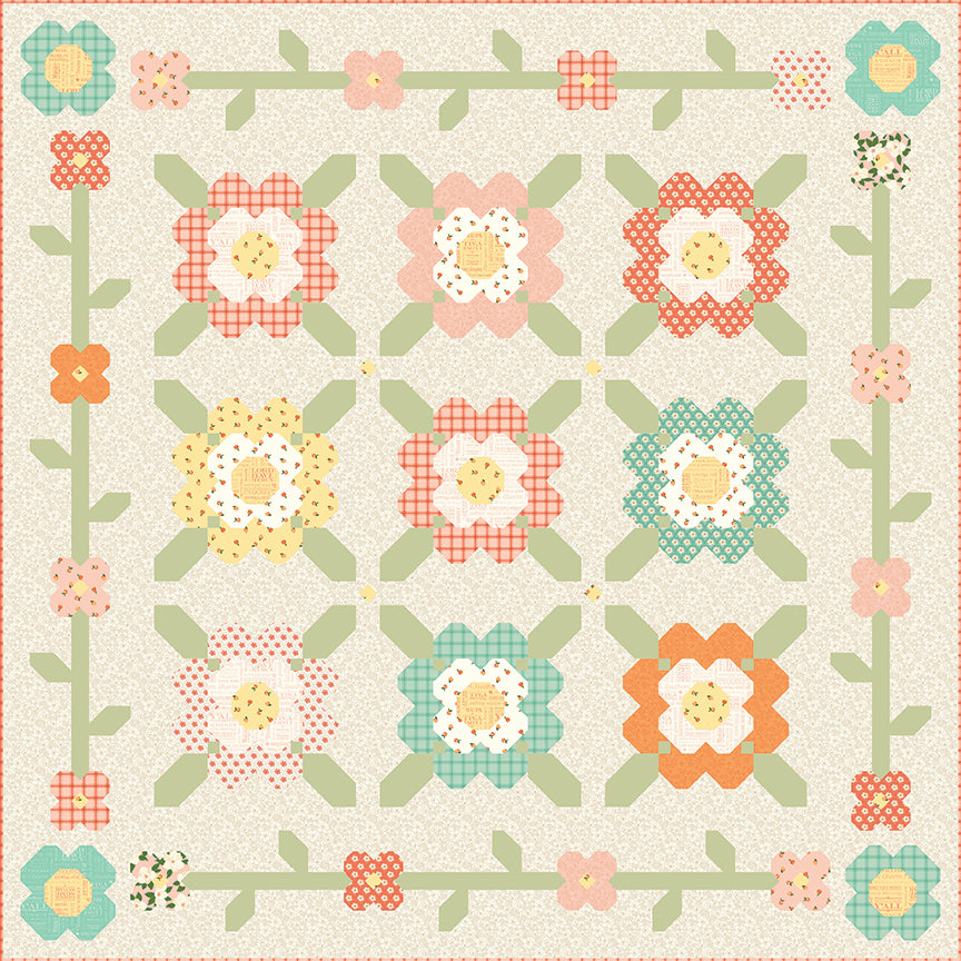 Preorder – Garden Side Quilt Kit – My Sew Quilty Life – Southern Charm by The RBD Designers – 81" x 81" Quilt – Riley Blake Designs