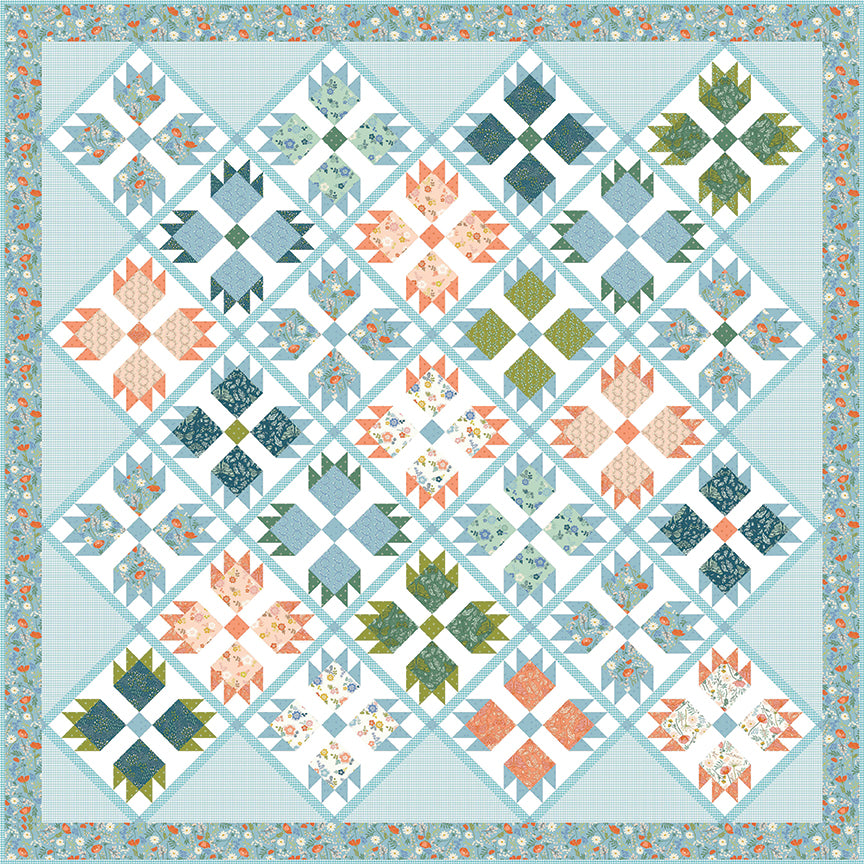 Field of Blooms Quilt Kit (93" x 93") – Luna Field Collection – 50% Deposit Preorder – December 2026