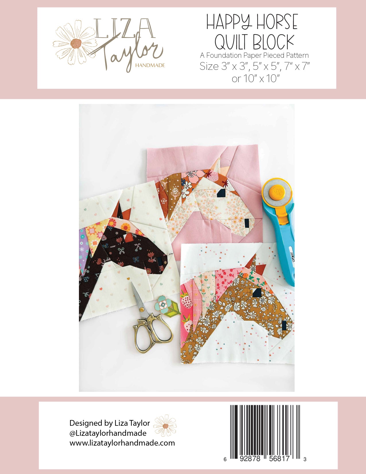 Liza Taylor Handmade Happy Horse Quilt Block Pattern
